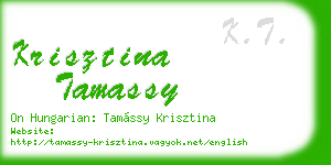 krisztina tamassy business card